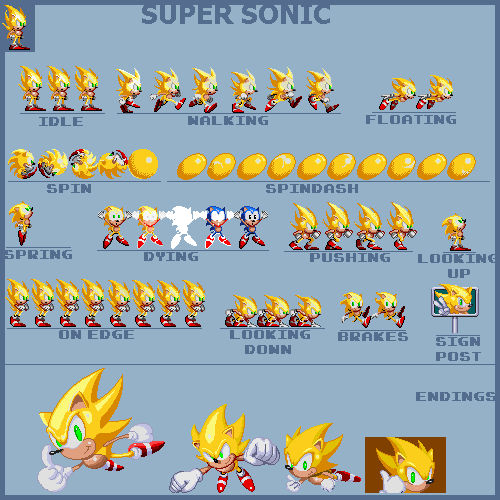 Mod.Gen Super Sonic palette switch sprite sheet by souptaels on DeviantArt