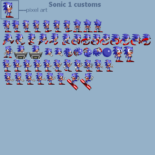 Sonic custom sprite sheet sonic awesome pixel art