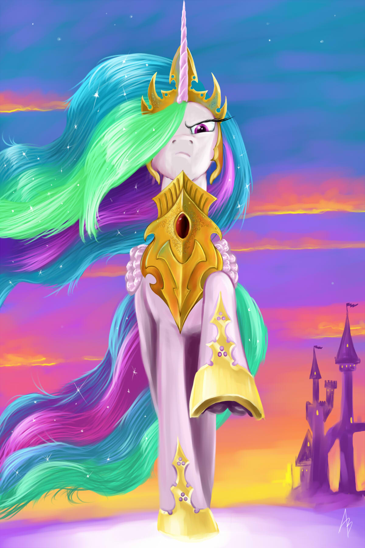 Beware, enemies of Equestria! (Celestia)