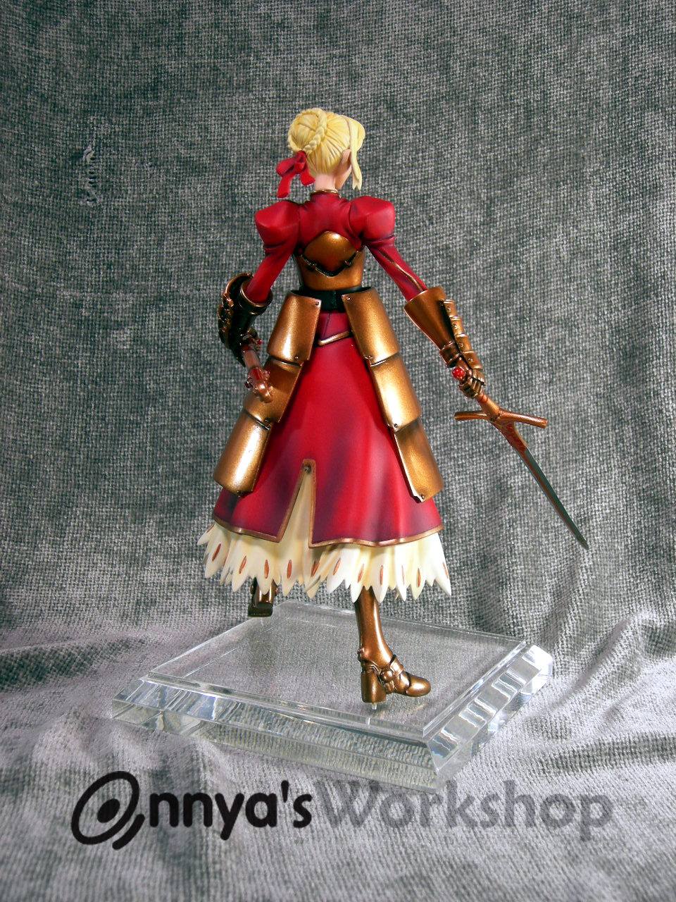 Saber back view with armor