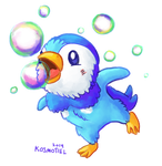 Piplup used Bubble! by Kosmotiel