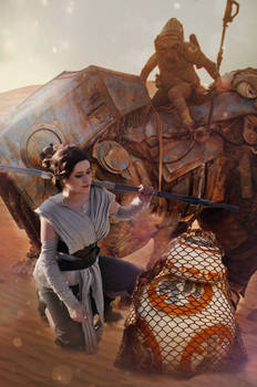 Jakku / Rey and BB8 - Star Wars The Force Awakend