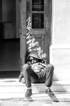 Asleep and Homeless. Monistiraki , Athens '21