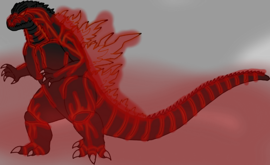 Red Rage Godzilla Godzilla 2000 Burning Form Rage At Night by chbdhbrjb on DeviantArt