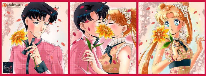 Romantic love Mamoru and Usagi by Pillara