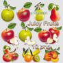 Clipart Juicy Fruits on transparent background