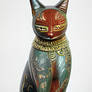 Japanese Wooden Painted Cat