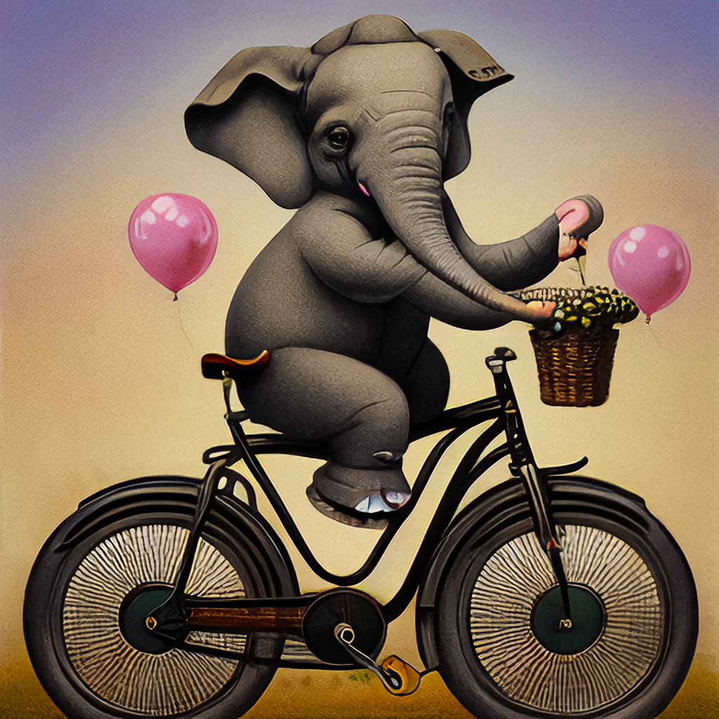 Elephant Riding a Bike by Serendigity-Art on DeviantArt