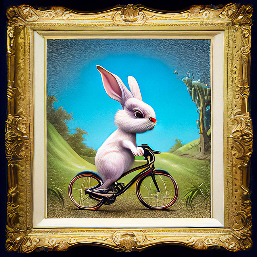 Rabbit Riding Dog Rabbit Riding a Bike by Serendigity-Art on DeviantArt