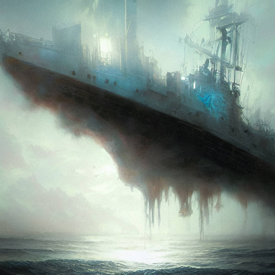 WWII Destroyer Ghost Ship Rising from the Water by Serendigity-Art on ...