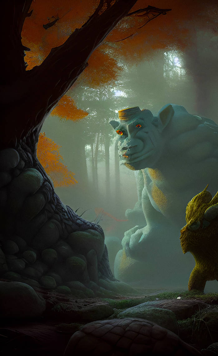 Troll Eating Rocks Giant Stone Troll by Serendigity-Art on DeviantArt
