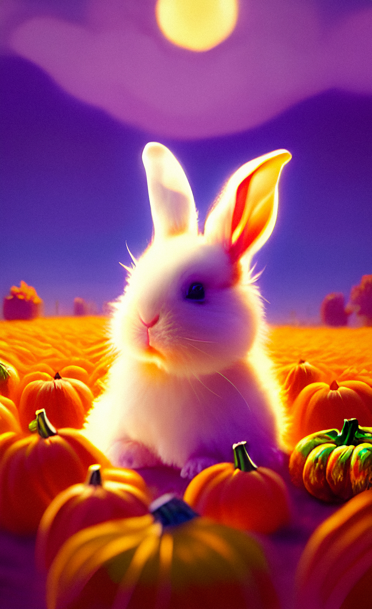 Bunny and Pumpkins by Serendigity-Art on DeviantArt