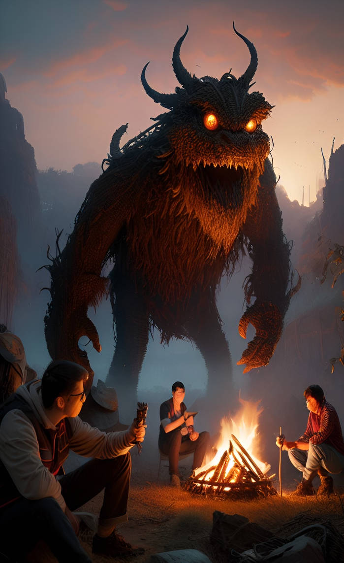 Wicker Creature Encounters Humans by Serendigity-Art on DeviantArt