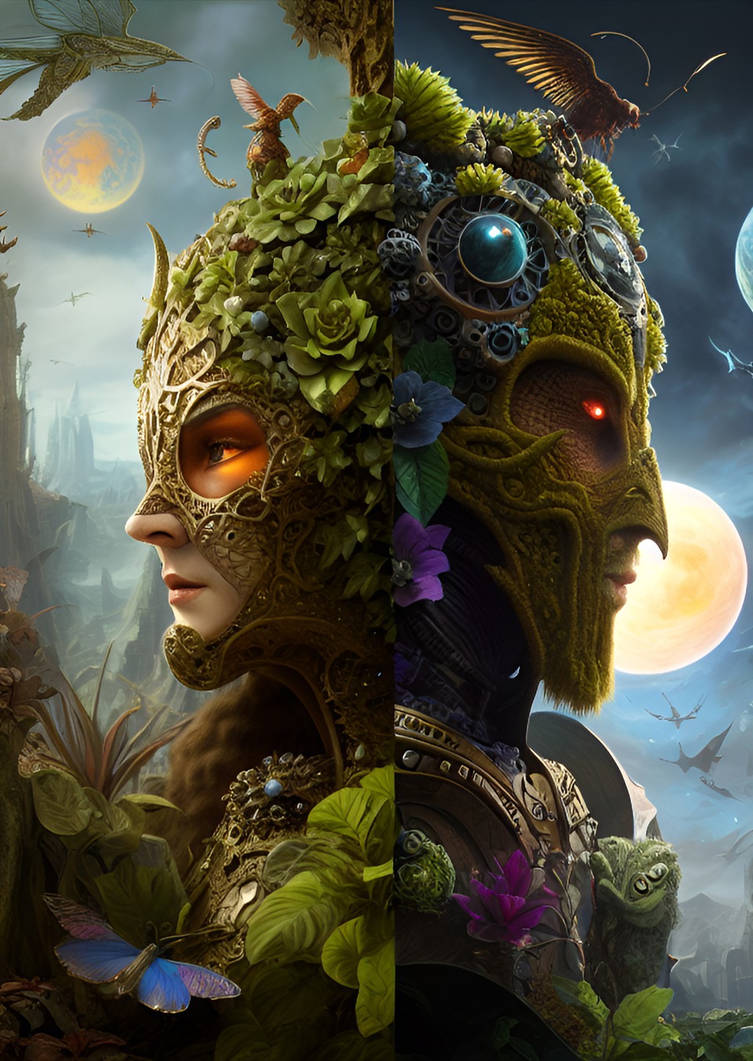 Two Faces, Two Worlds by Serendigity-Art on DeviantArt