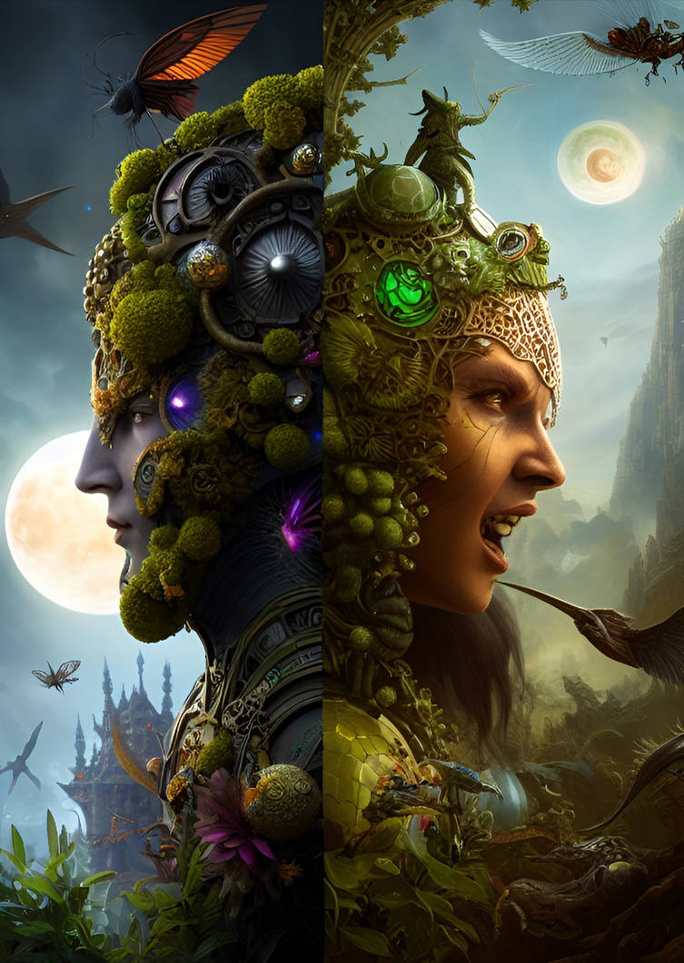 Two Faces, Two Worlds by Serendigity-Art on DeviantArt