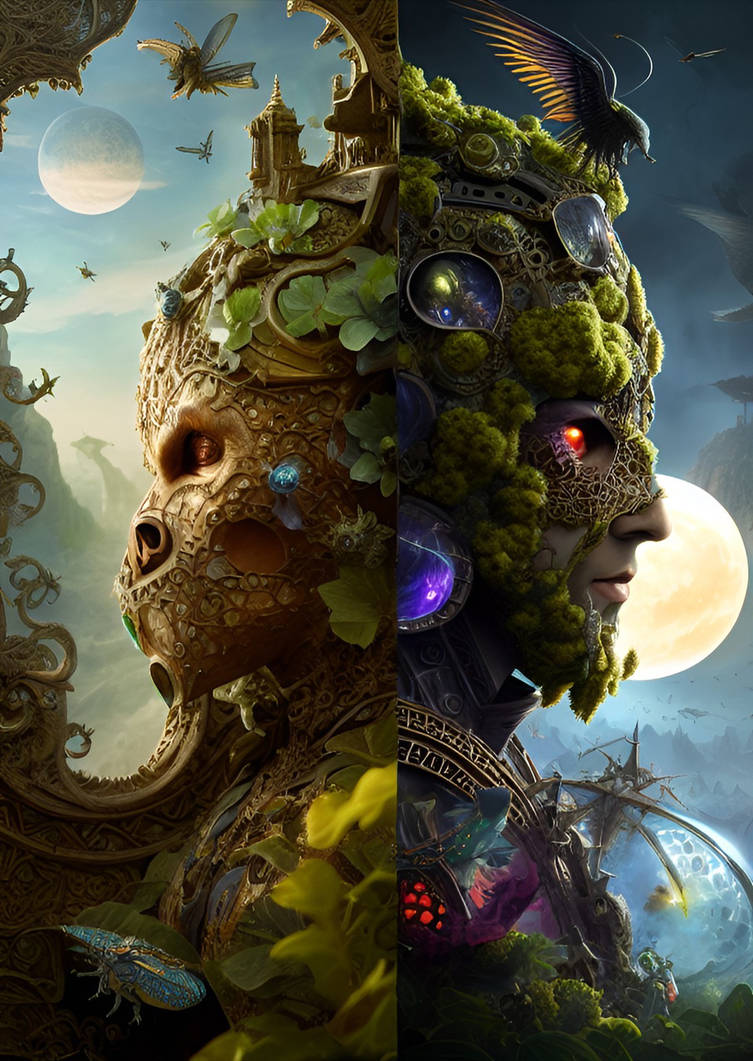 Two Faces, Two Worlds by Serendigity-Art on DeviantArt
