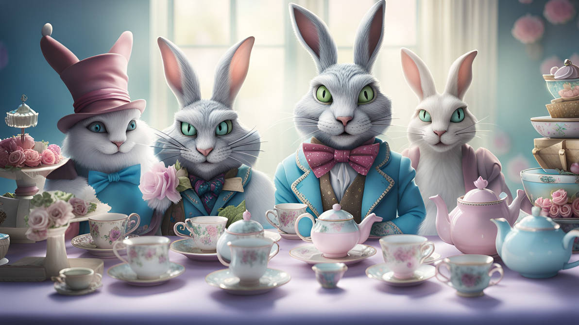 The White Rabbits Have A Tea Party by Serendigity-Art on DeviantArt