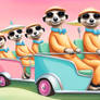 Meerkats in Golf Carts