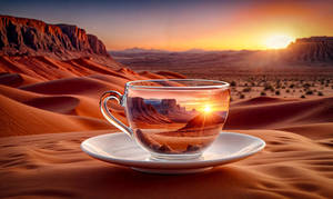 Teacup Landscape in a Desert Landscape