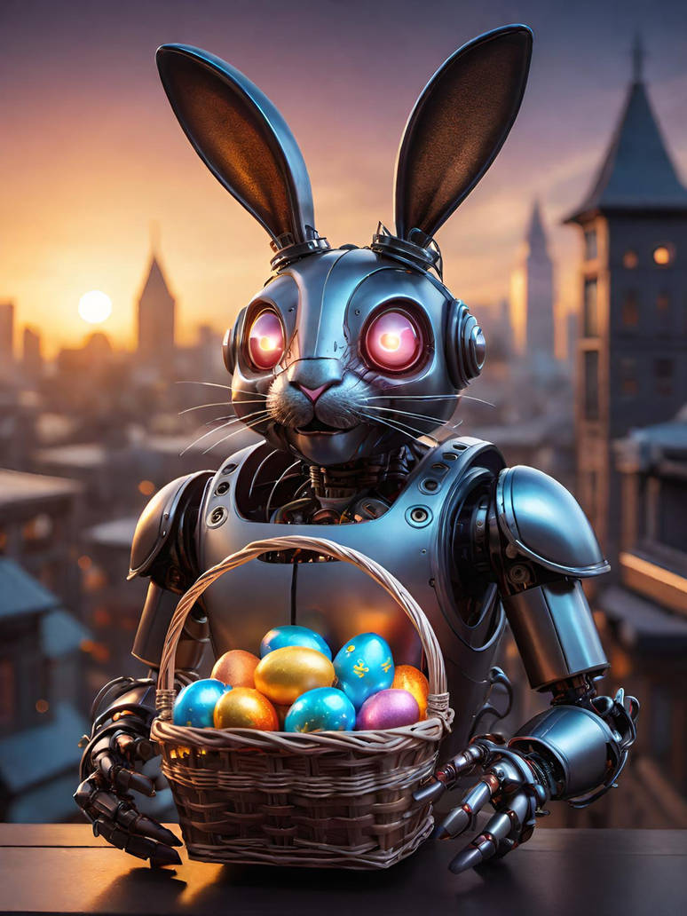 A Robot Easter Bunny by Serendigity-Art on DeviantArt