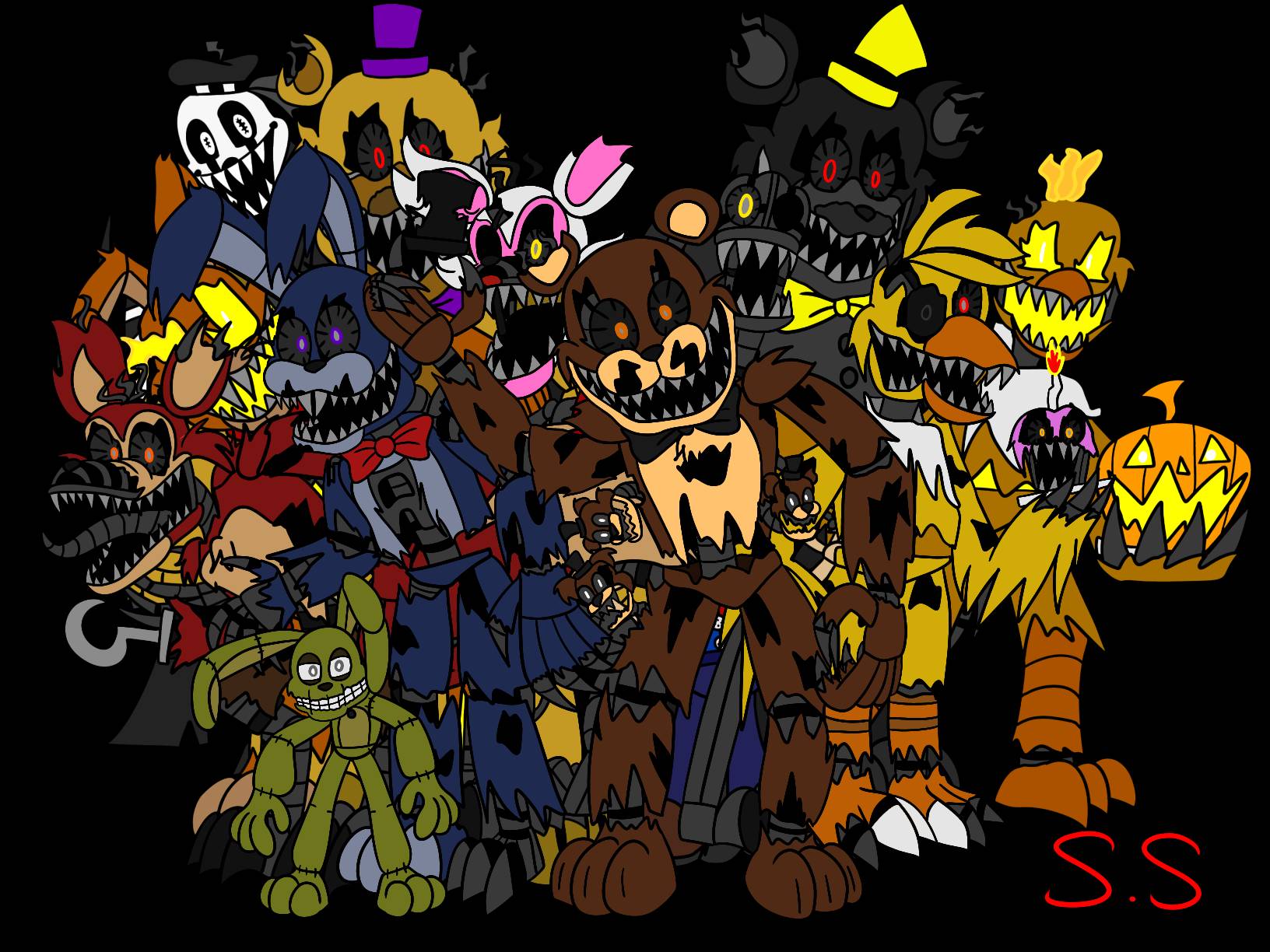 FNAF 4 animatronics by yulisabrambila on DeviantArt