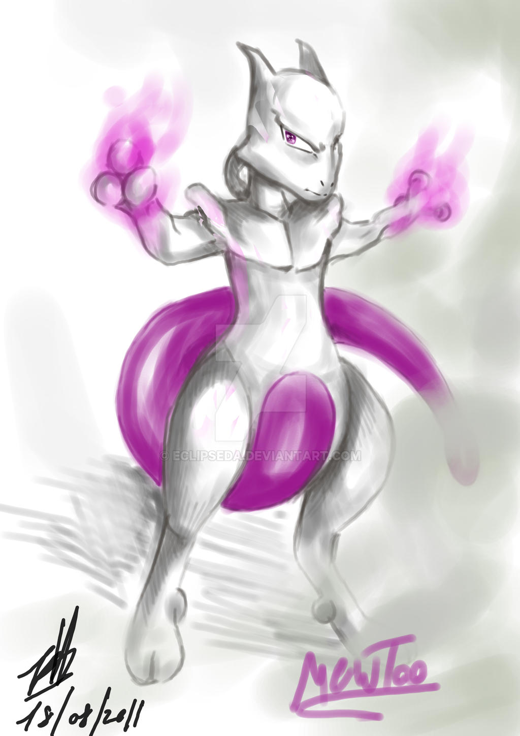 Mewtwo Lettering Mewtwo by EclipseDA on DeviantArt