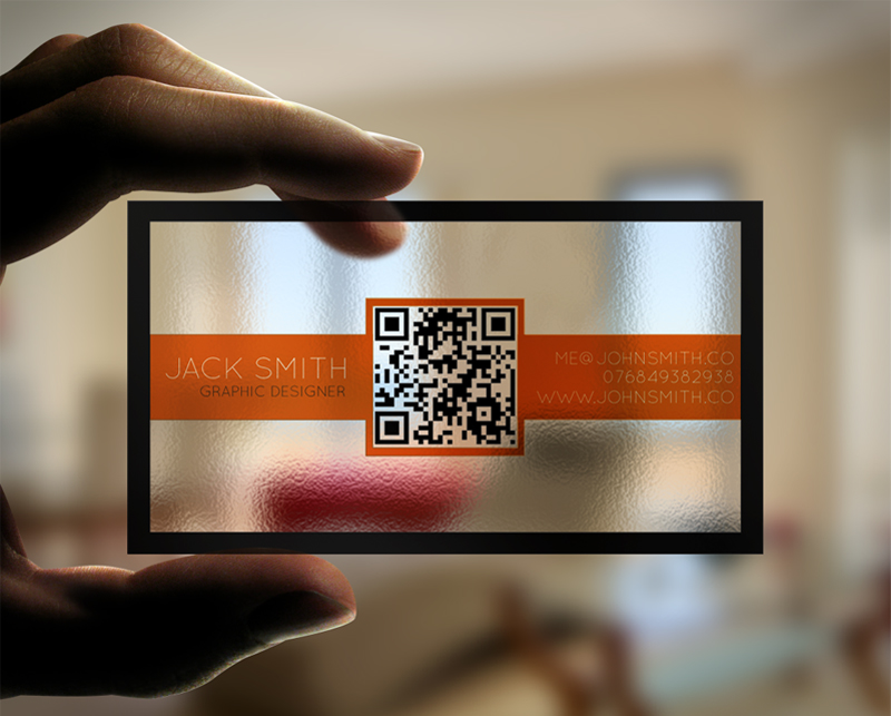 Creative Transparent Business Cards With QR Code