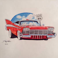 Classic car cartoon style 