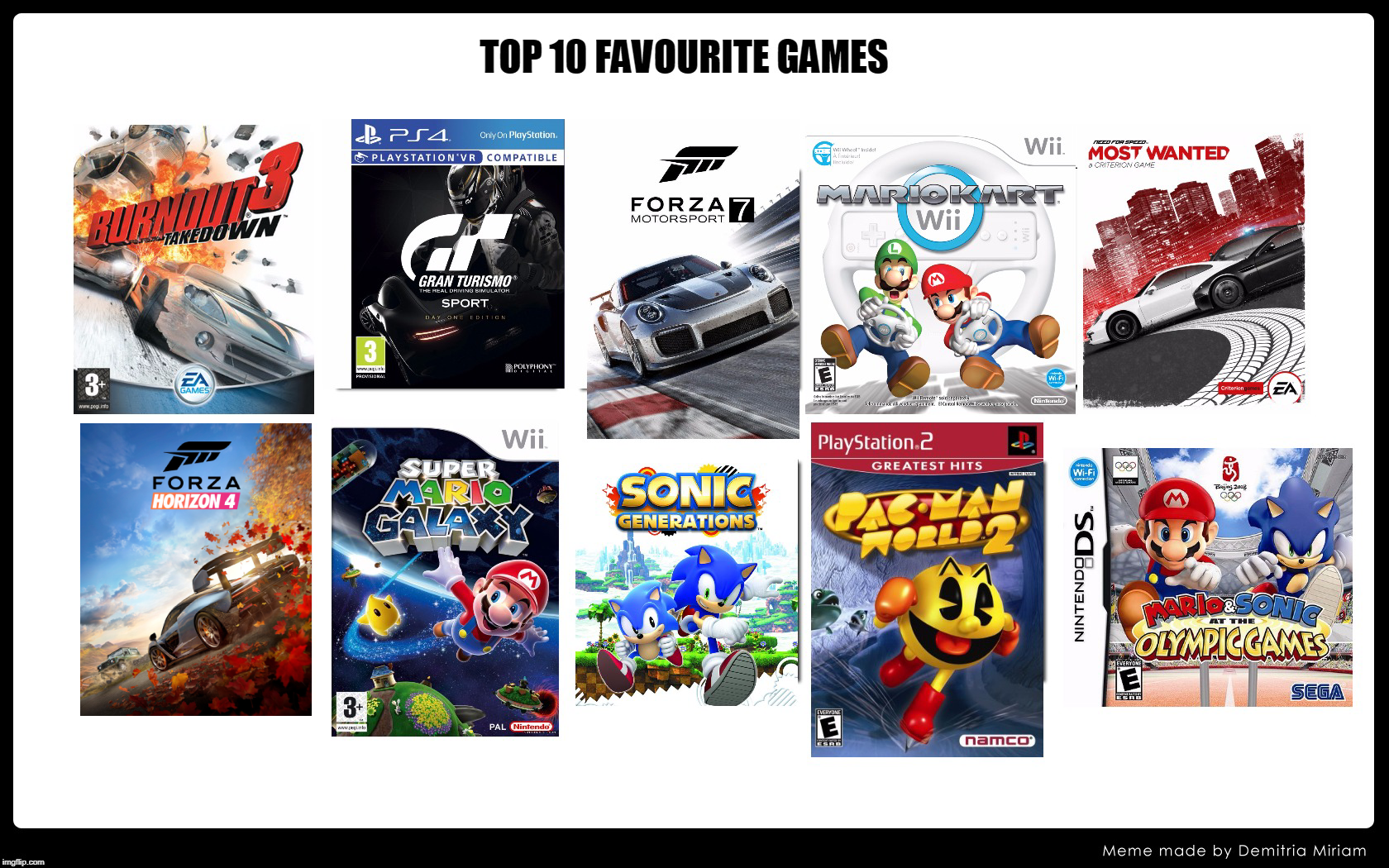 ProjectOneAMG's Top 10 Games