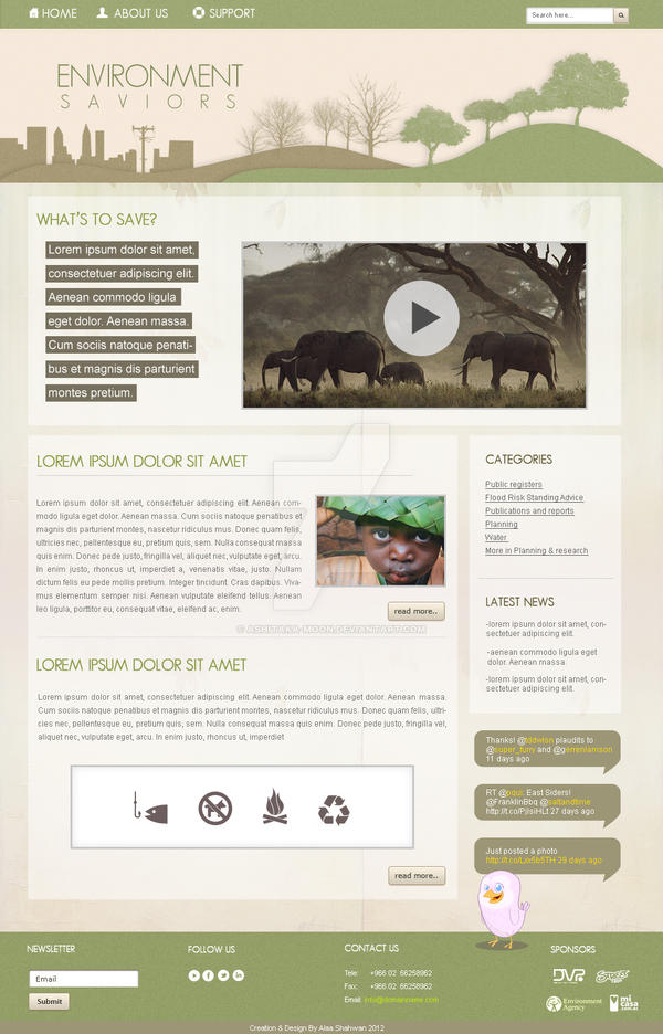 Gui Theme For Environment Website environment web layout by Ashitaka-moon on DeviantArt