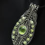 Prehnite and jade pendant