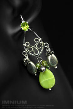 Peridot and green jade earrings