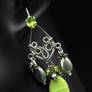 Peridot and green jade earrings