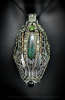 Opal monster pendant