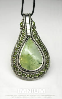 Prehnite teardrop pendant