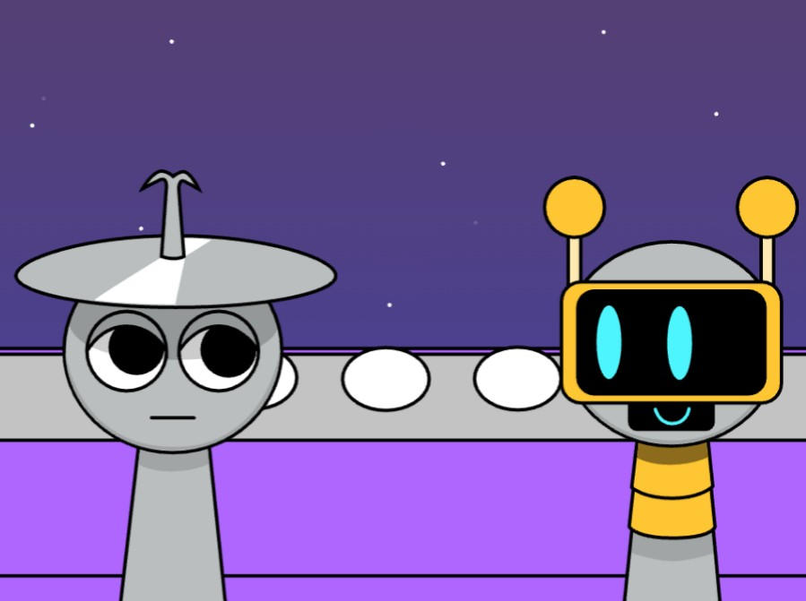 Clukr and Funbot at the button section by heelani on DeviantArt