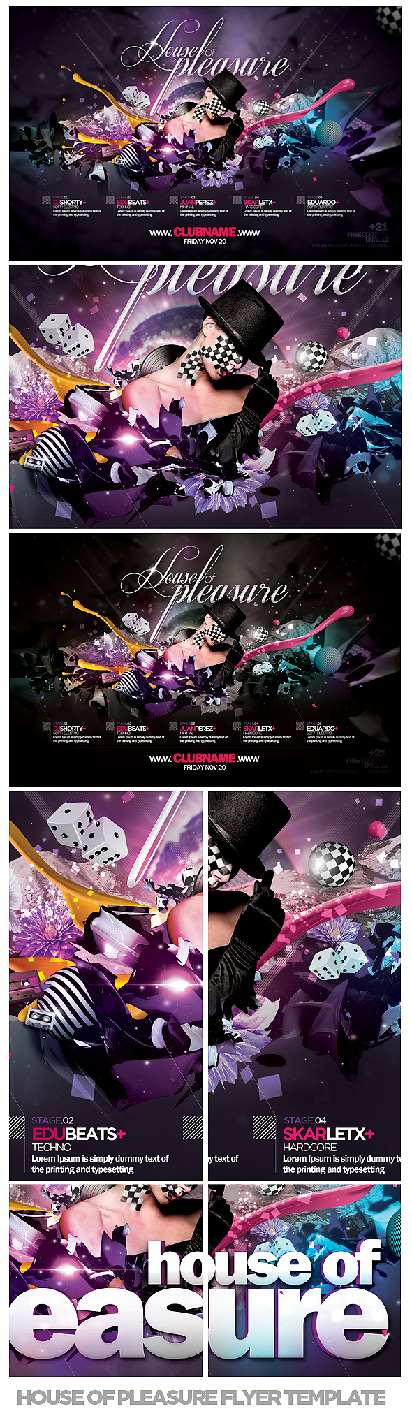 House Of Pleasure Flyer Template PSD