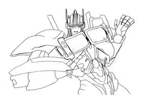 Playful Optimus lineart ::free 2 use::