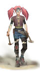 Character Design : Hammer Girl by papillonstudio