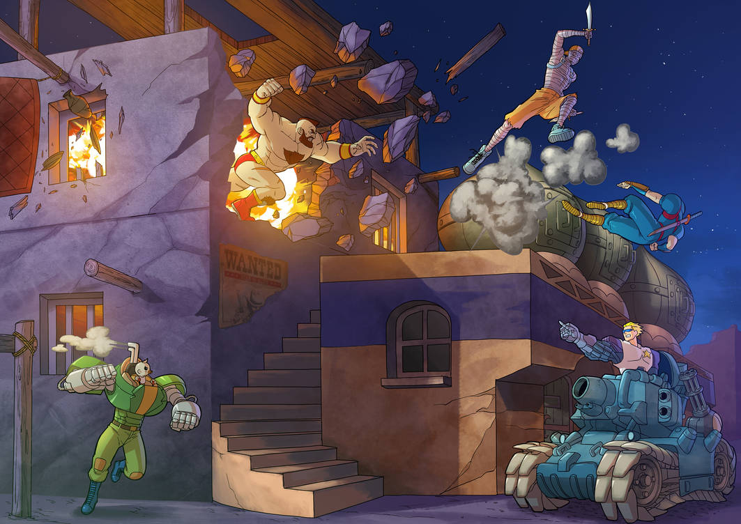 Zangief Vs CAPTAIN and BABY COMMANDO by getterstudio on DeviantArt