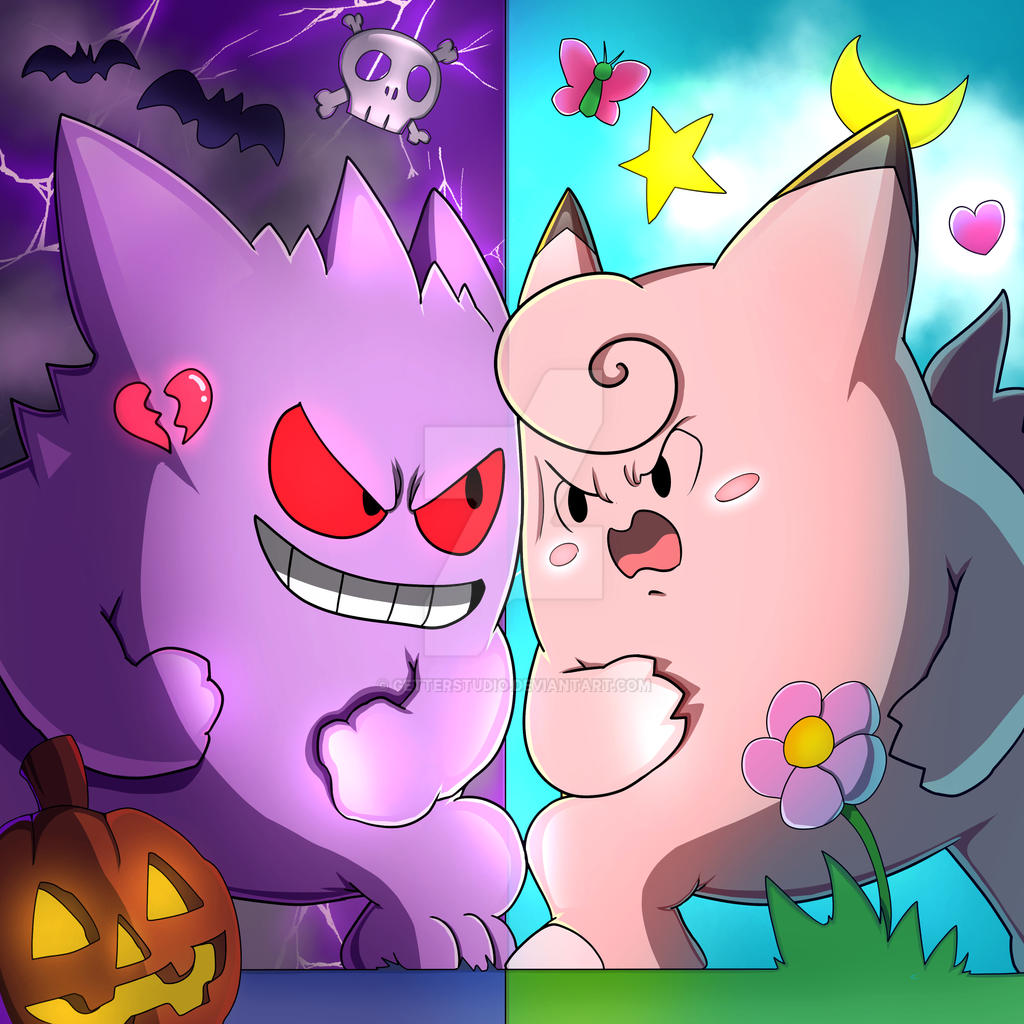 Clefable In Love Gengar VS Clefable by getterstudio on DeviantArt