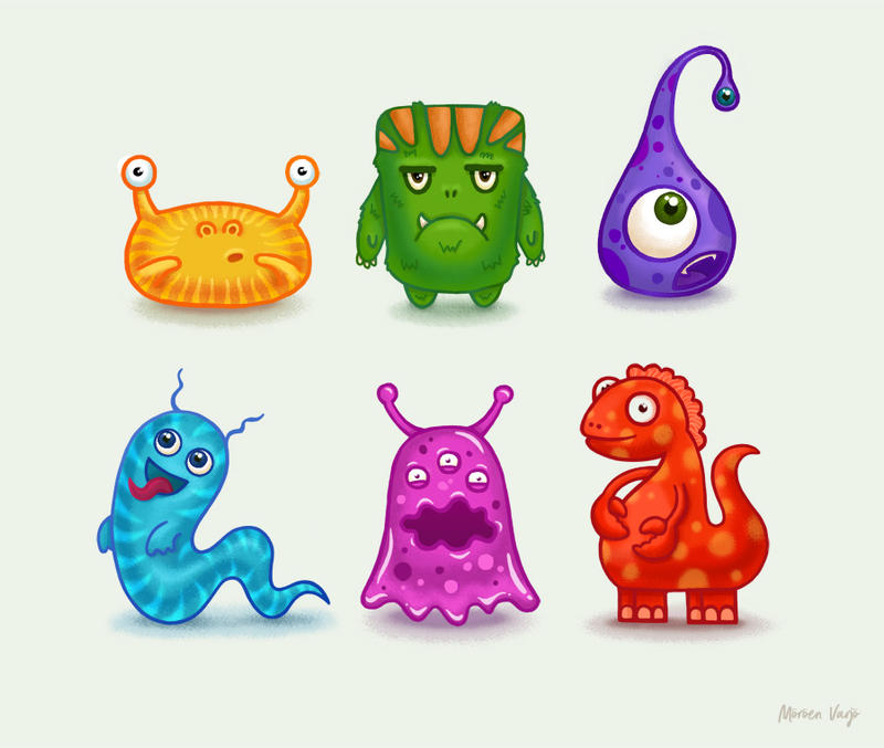 Cute monster and alien illustration by MoroenVarjo on DeviantArt