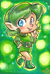 Legend of Zelda Ocarina of Time Saria Art Card