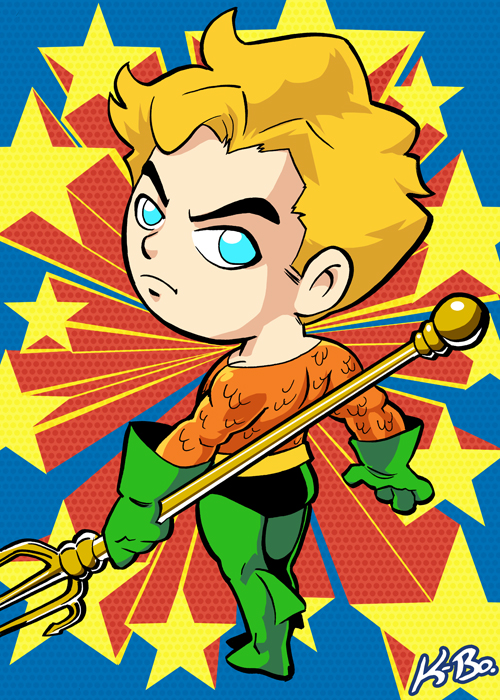 Super Powers Aquaman Art Card by K-Bo.