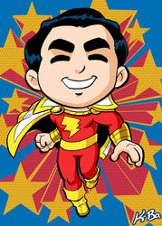 Super Powers Shazam Captain Marvel Art Card by kevinbolk
