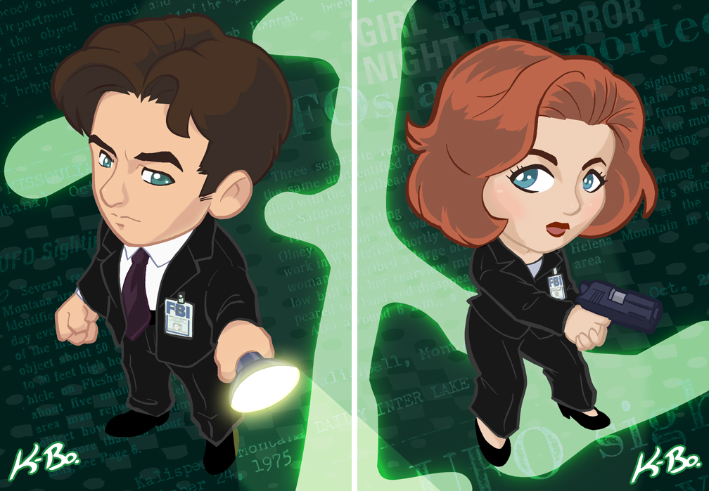 The X-Files Mulder and Scully Art Cards