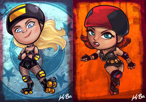 DC VS Marvel Roller Derby Black Canary/Black Widow