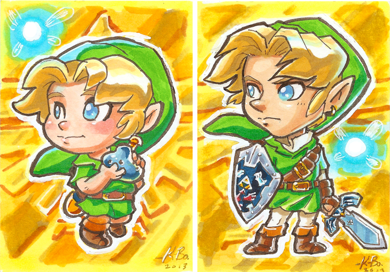 Legend of Zelda Ocarina of Time Link Art Cards
