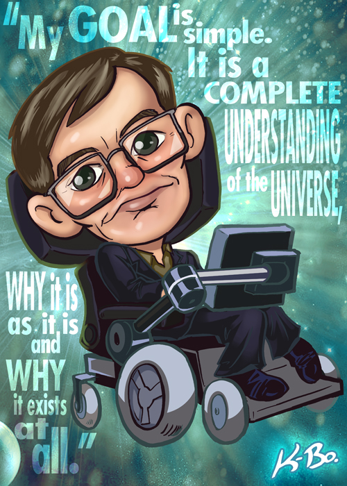 Stephen Hawking Art Card by K-Bo.