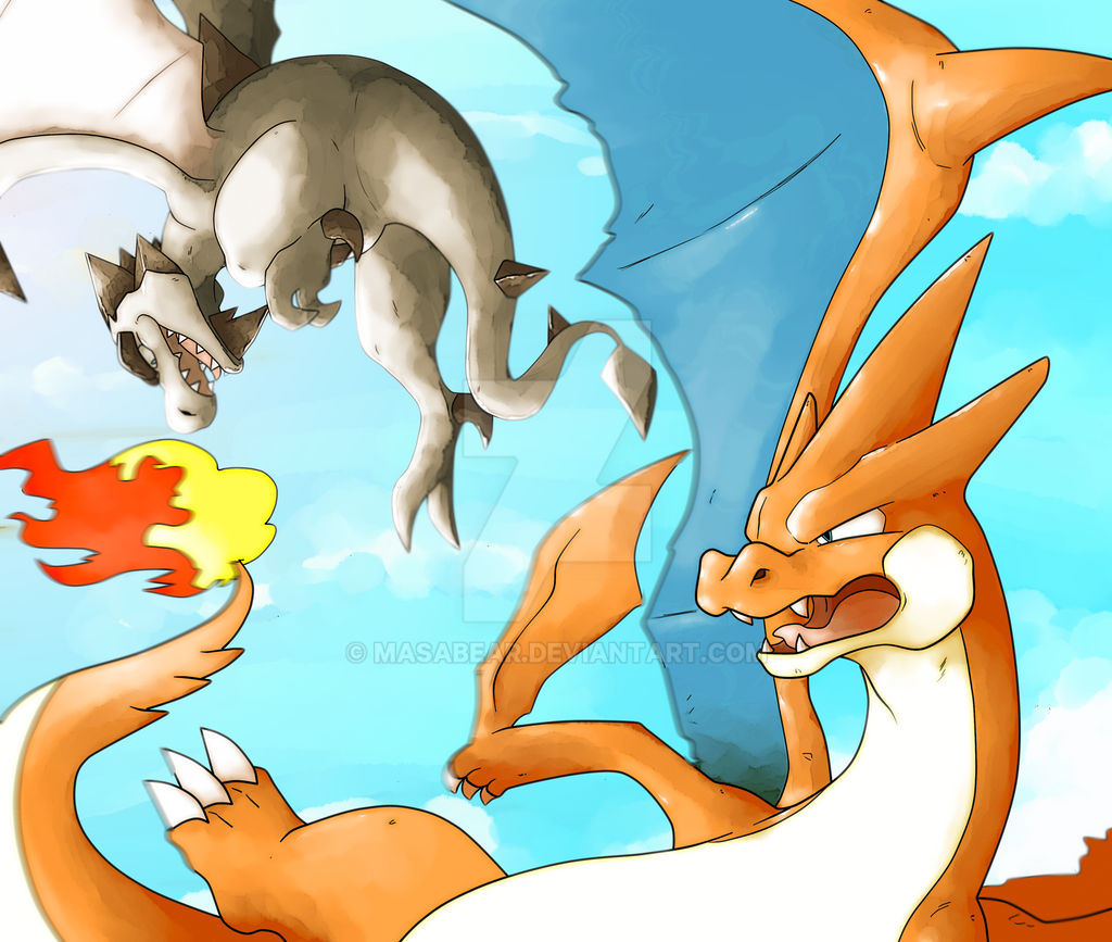 Mega Aerodactyl vs Mega Charizard by MasaBear on DeviantArt
